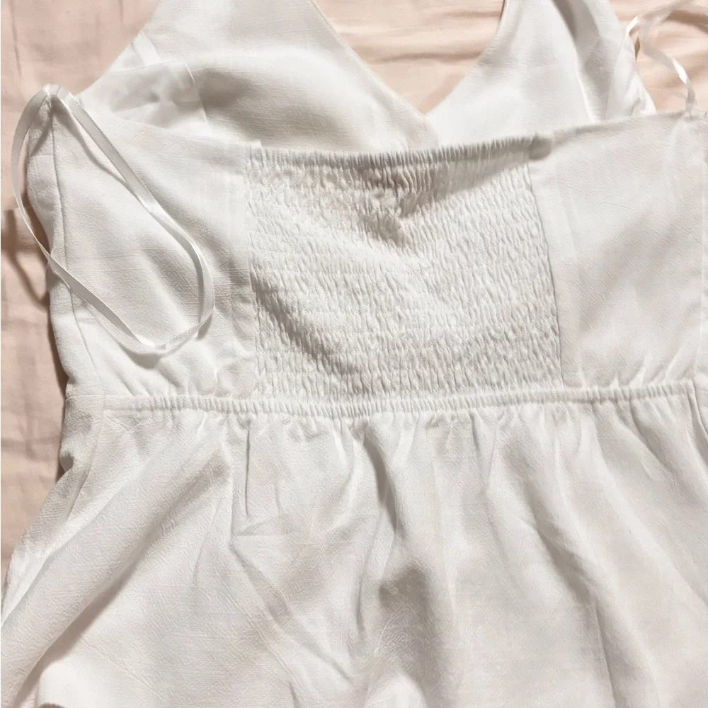 Monteau White Halter Top with Gold Buttons - Picture 6 of 6